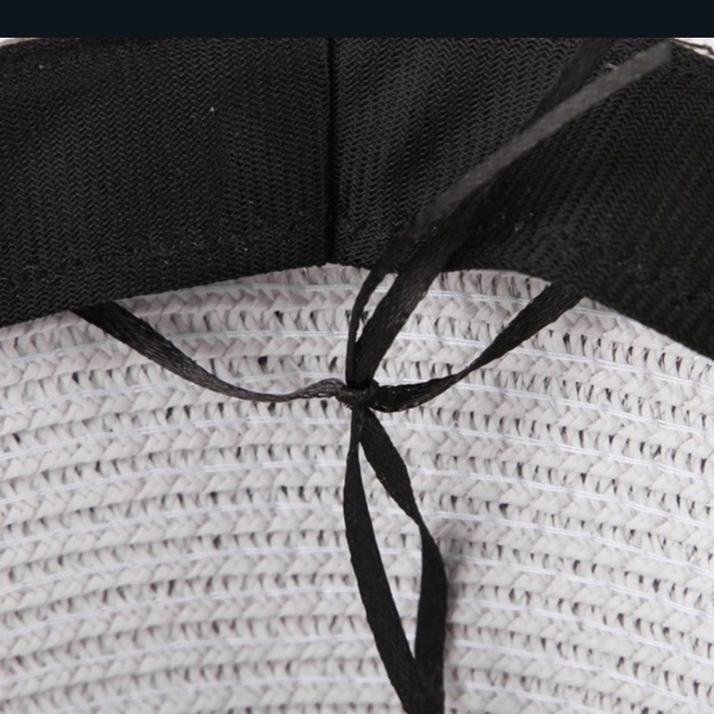 Woven Western Straw Beach Hat Cowrie Cowry Shells Tassels Tinted White Boho - Picture 6 of 15